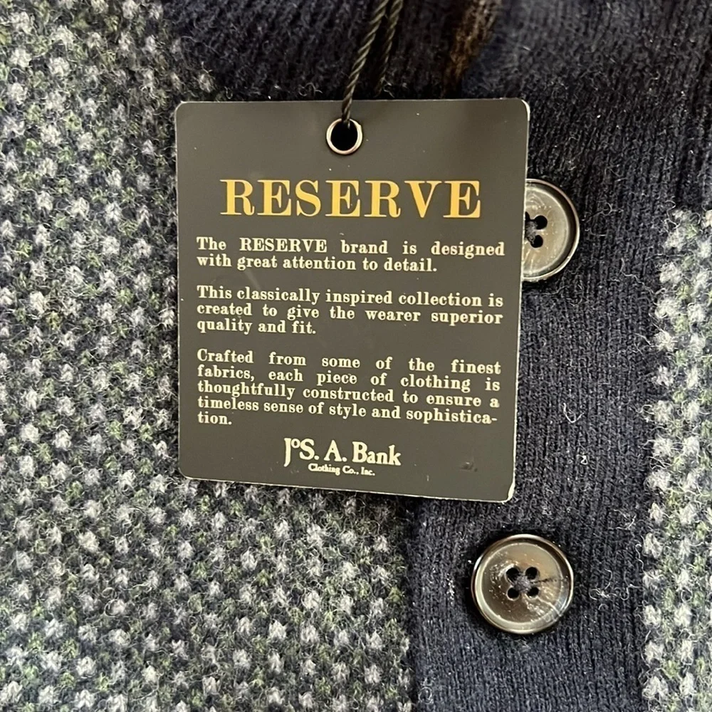 NWT Jos. A. Bank Reserve Wool Polo Style Pullover Sweater L